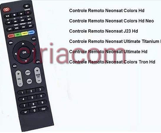 Controle Remoto Receptor Neon-sat Colors HD