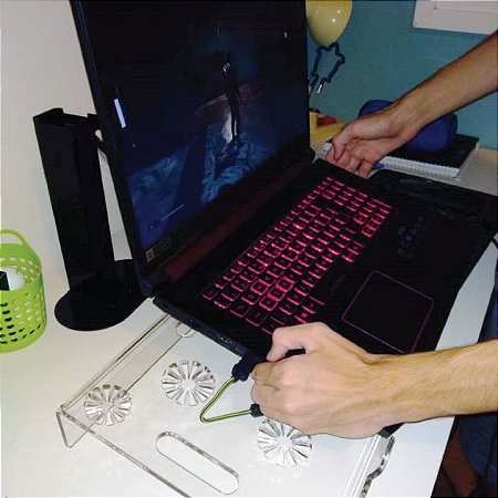 Apoio Suporte Gamer para Notebook em Acrílico Cristal