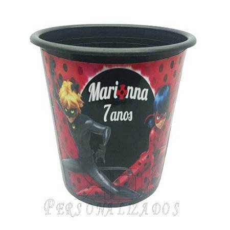 Balde de Pipoca Personalizado de 1 L ou 1,5 L ( Ladybug )