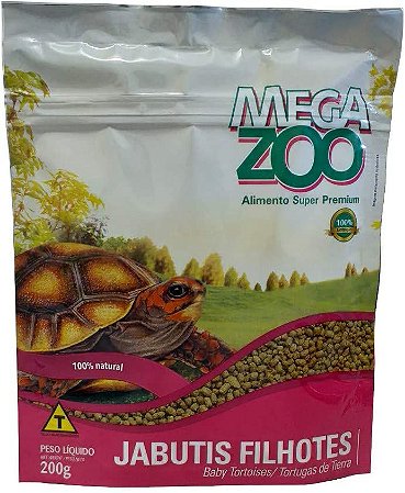 Ração Extrusada Megazoo Jabutis Filhotes 200g e 5kg