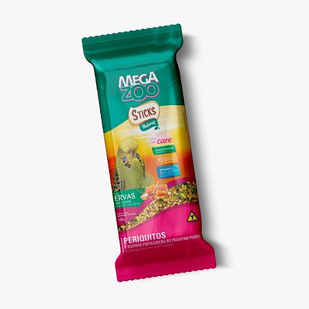 STICK MEGAZOO STK PERIQUITOS ERVAS MEL OVOS 120G
