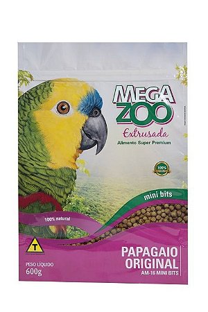 Ração Megazoo Papagaio Original Mini Bits - 600g e 12kg