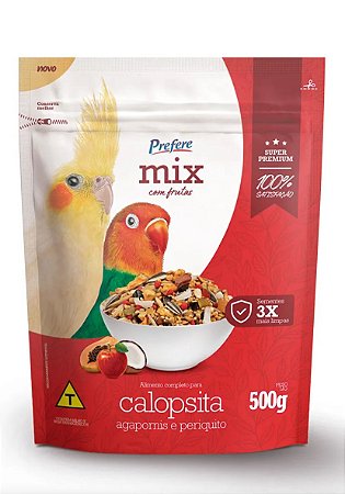 Ração Prefere Calopsita e Agapornis Frutas 500g