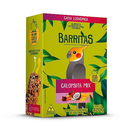 Barrita Zootekna para Calopsita Sabores Caixa com 12 Unidades