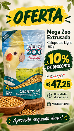 PROMO 31/01- MEGAZOO Calopsita Light 350g