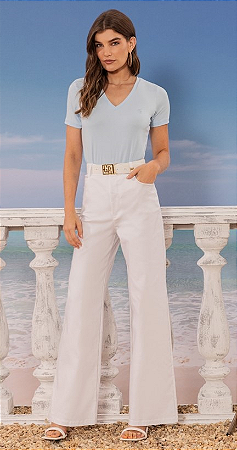 Calça Wide Resinada