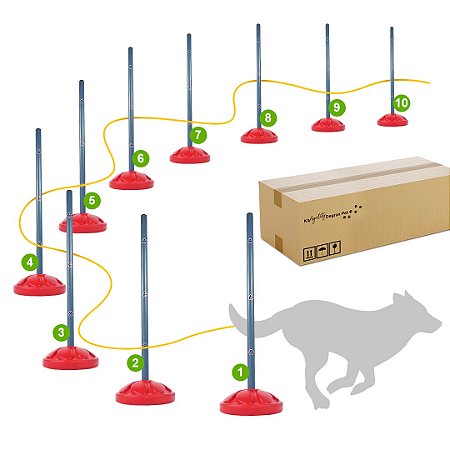KIT C0M 10 SLALOM / ZIG ZAG - AGILITY - ADESTRAMENTO - RECREAÇÃO
