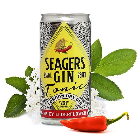 Seagers Gin Tonic - Spicy Eldeflower - 269ml Kit c/ 6 latas