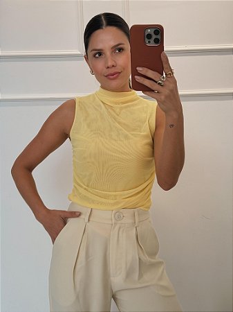 Blusa Mia Tule Amarela
