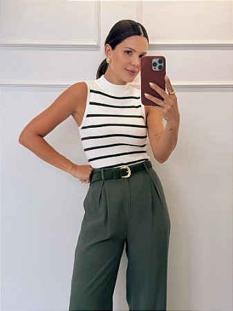 Blusa Cacá Branca Gola Alta