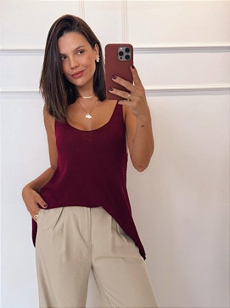 Blusa Tricô Paty Vinho