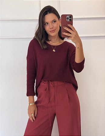 Blusa Tricô Ana Bordo