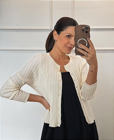 Blusa Cardigan Clara Pérola