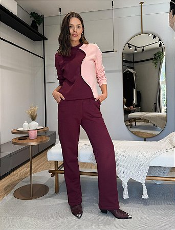 Conjunto Moletom Olivia Vinho