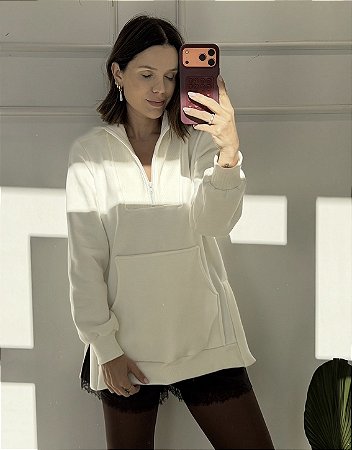 Maxi Moletom Helô Off White