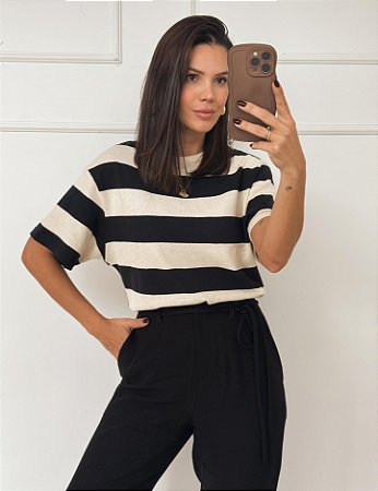 Blusa Listras Bea Preta