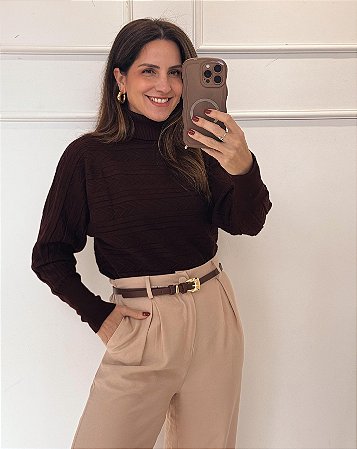 Blusa Tricô Ana Marrom