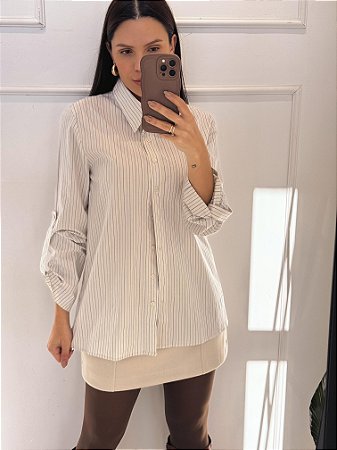 Camisa Sara Branca/Azul
