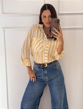 Camisa Listra Mel Amarelo