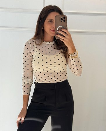 Blusa Babi Tule Poá