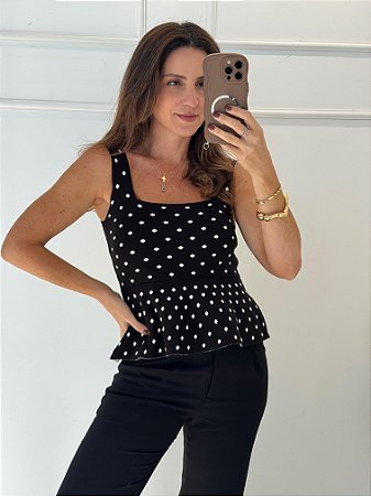 Blusa Lolla Poá Preta