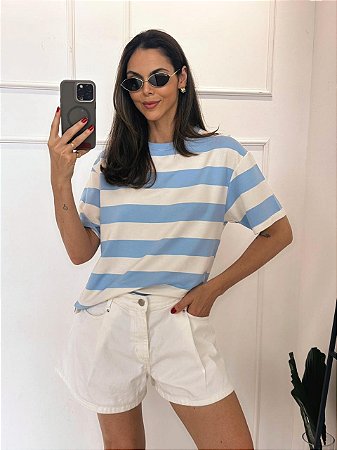 Blusa Listras Bruna Azul