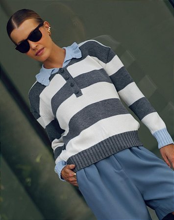 Blusa Tricô Nina Cinza