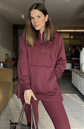 Maxi Moletom Helô Marsala