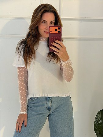 Blusa Helena Tricot Tule Off