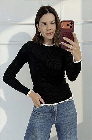 Blusa Tricô Alicia Preto
