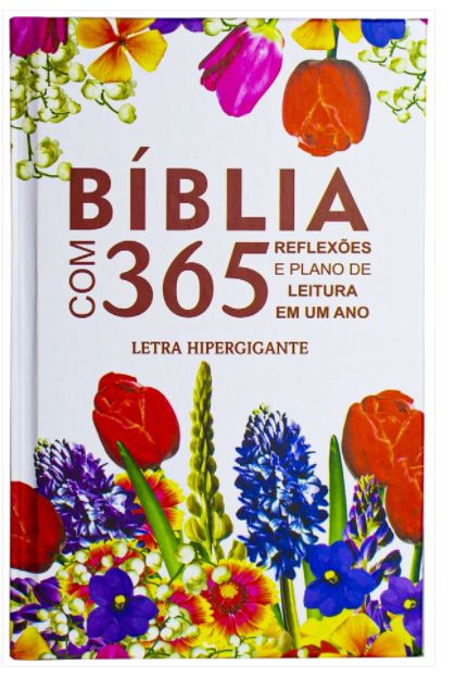 Biblia com 365 Reflexões e Plano de Leitura para um ano -flores