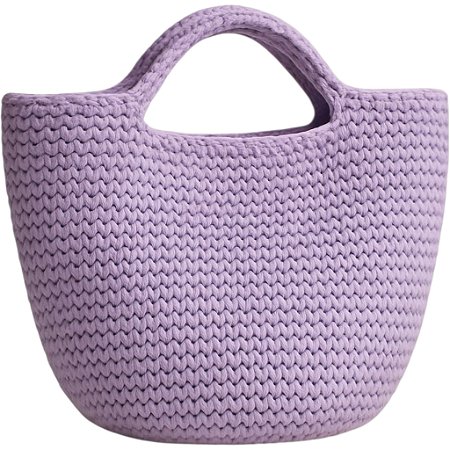 Bolsa de crochê lilas.