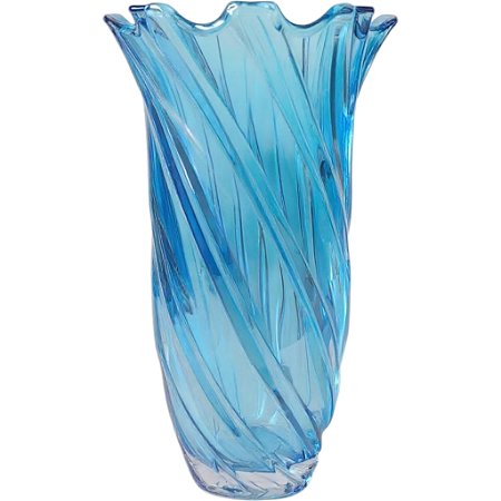 Vaso de vidro azul.