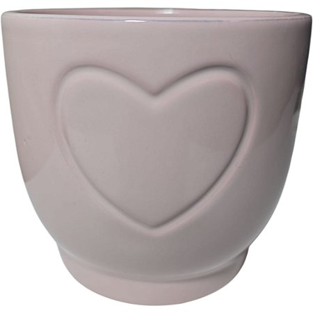 Vaso coração rosa.