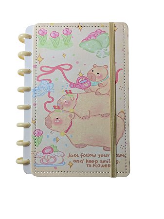 Caderno inteligente desenho de capivara.