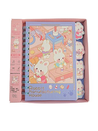 Caderno pequeno Rabbit House.