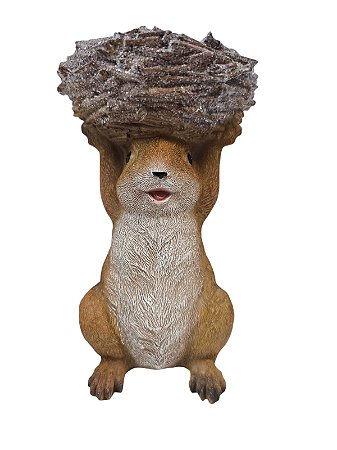 Castiçal esquilo de resina - porta vela