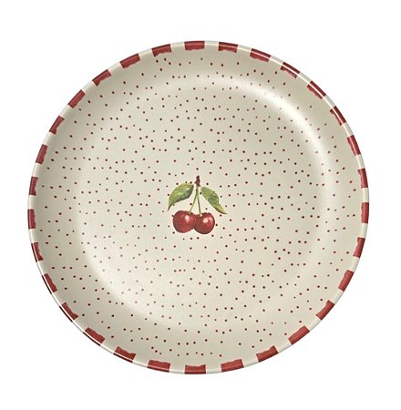 Jogo de prato com desenho de cereja - 6 unidades