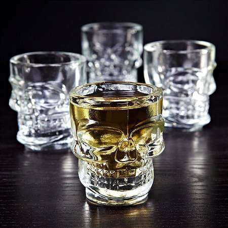 Kit 6 Copos de Shot Caveira Tequila Whisky