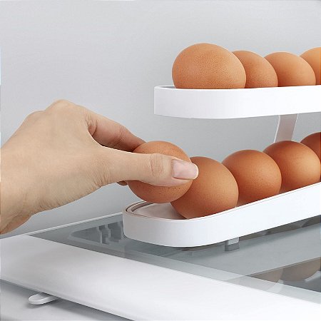 Porta Ovos prático com Rolamento automático