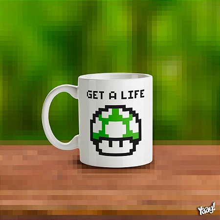 Caneca Cogumelo Pixel Get a Life