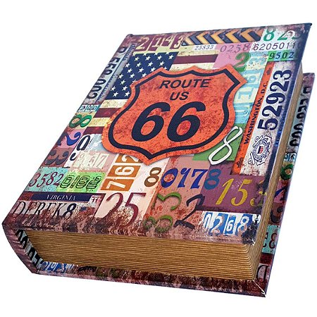 Caixa Livro Decorativa Route US 66 - 25 x 18 cm
