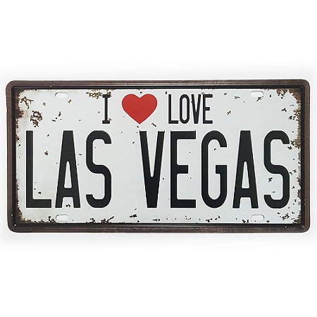 Placa de Metal Decorativa I Love Las Vegas