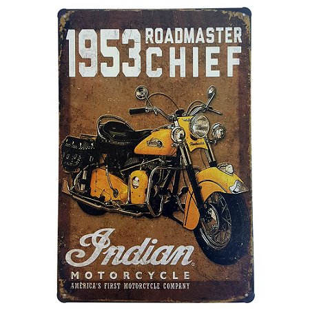 Placa de Metal Decorativa 1953 Roadmaster Chief - 30 x 20 cm