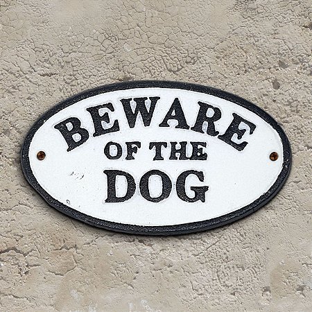 Placa Rústica de ferro Beware of the Dog