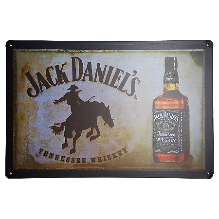 Placa de Metal Decorativa Jack Daniel's Cowboy