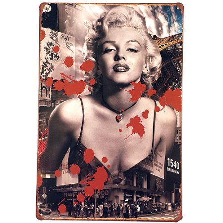 Placa de metal decorativa Retrô Marilyn Monroe