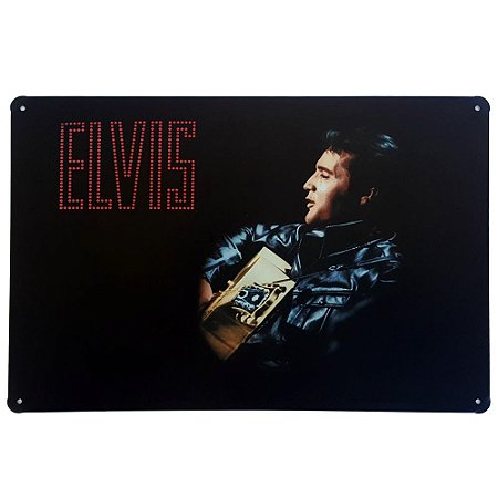 Placa de Metal Decorativa Elvis Presley - 30 x 20 cm