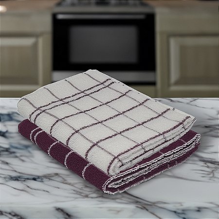 Kit 2 Panos de Copa Chef TEKA 70 x 45 cm 100% Algodão Roxo