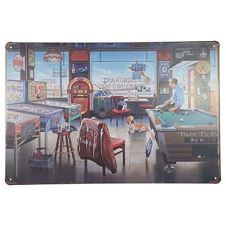 Placa de Metal Restaurant - 30 x 20 cm